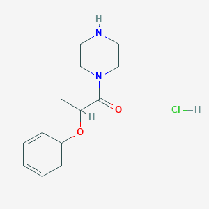 molecular formula C14H21ClN2O2 B1423482 2-(2-Methylphenoxy)-1-(piperazin-1-yl)propan-1-one hydrochloride CAS No. 1334148-90-1
