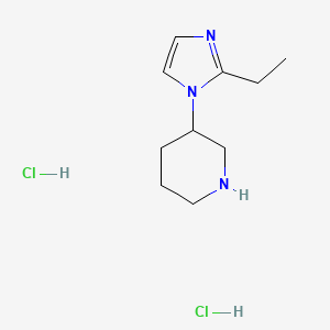molecular formula C10H19Cl2N3 B1423483 3-(2-ethyl-1H-imidazol-1-yl)piperidine dihydrochloride CAS No. 1334149-35-7