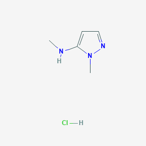 molecular formula C5H10ClN3 B1423484 N,1-dimethyl-1H-pyrazol-5-amine hydrochloride CAS No. 1334146-41-6