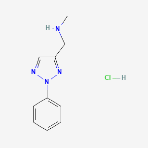 molecular formula C10H13ClN4 B1423492 methyl[(2-phenyl-2H-1,2,3-triazol-4-yl)methyl]amine hydrochloride CAS No. 1334149-25-5