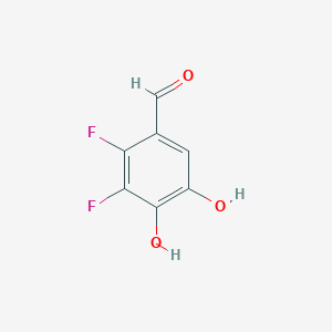 molecular formula C7H4F2O3 B14234930 2,3-Difluoro-4,5-dihydroxybenzaldehyde CAS No. 426226-77-9