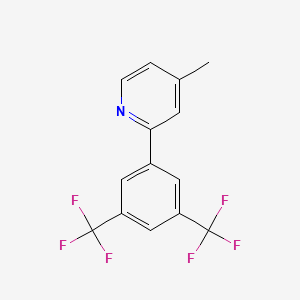 molecular formula C14H9F6N B14234947 Pyridine, 2-[3,5-bis(trifluoromethyl)phenyl]-4-methyl- CAS No. 583052-20-4