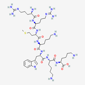 molecular formula C46H81N17O8S B14234977 L-Lysine, L-arginyl-L-arginyl-L-methionyl-L-lysyl-L-tryptophyl-L-lysyl- CAS No. 271572-83-9
