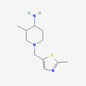molecular formula C11H19N3S B1423503 3-Methyl-1-[(2-methyl-1,3-thiazol-5-yl)methyl]piperidin-4-amine CAS No. 1249691-31-3