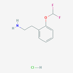 molecular formula C9H12ClF2NO B1423504 2-[2-(Difluoromethoxy)phenyl]ethan-1-amine hydrochloride CAS No. 1334148-50-3