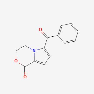 molecular formula C14H11NO3 B14235058 1H-Pyrrolo[2,1-c][1,4]oxazin-1-one, 6-benzoyl-3,4-dihydro- CAS No. 517103-60-5
