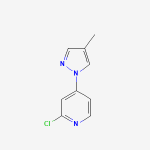 molecular formula C9H8ClN3 B1423516 2-chloro-4-(4-methyl-1H-pyrazol-1-yl)pyridine CAS No. 1289021-73-3