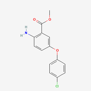 molecular formula C14H12ClNO3 B1423521 Methyl 2-amino-5-(4-chlorophenoxy)benzoate CAS No. 1291530-09-0