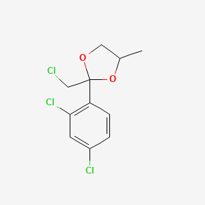 molecular formula C11H11Cl3O2 B14235224 2-(Chloromethyl)-2-(2,4-dichlorophenyl)-4-methyl-1,3-dioxolane CAS No. 403842-56-8