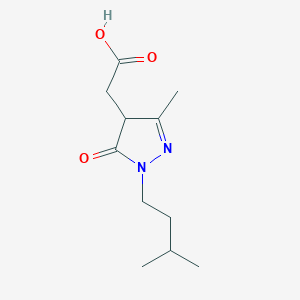 molecular formula C11H18N2O3 B1423525 2-[3-methyl-1-(3-methylbutyl)-5-oxo-4,5-dihydro-1H-pyrazol-4-yl]acetic acid CAS No. 1250197-54-6