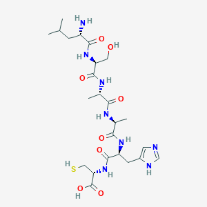 molecular formula C24H40N8O8S B14235268 L-Leucyl-L-seryl-L-alanyl-L-alanyl-L-histidyl-L-cysteine CAS No. 306763-03-1