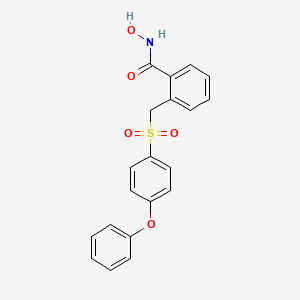 molecular formula C20H17NO5S B14235292 N-Hydroxy-2-[(4-phenoxybenzene-1-sulfonyl)methyl]benzamide CAS No. 213012-57-8