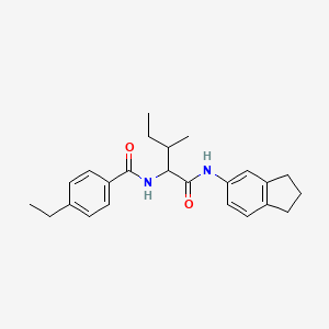 molecular formula C24H30N2O2 B14235296 N-(2,3-Dihydro-1H-inden-5-yl)-N~2~-(4-ethylbenzoyl)isoleucinamide CAS No. 356054-68-7