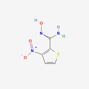 molecular formula C5H5N3O3S B14235298 N'-hydroxy-3-nitrothiophene-2-carboximidamide CAS No. 391680-94-7