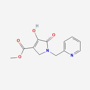 molecular formula C12H12N2O4 B1423531 methyl 4-hydroxy-5-oxo-1-(2-pyridinylmethyl)-2,5-dihydro-1H-pyrrole-3-carboxylate CAS No. 885951-47-3