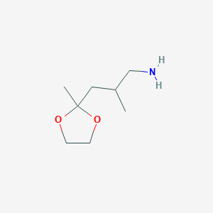 molecular formula C8H17NO2 B1423534 2-Methyl-3-(2-methyl-1,3-dioxolan-2-yl)propan-1-amine CAS No. 1334146-55-2