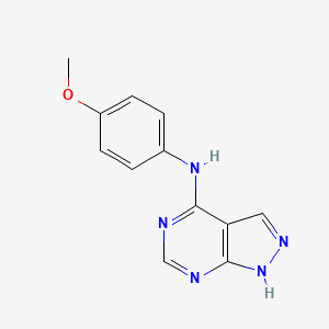 molecular formula C12H11N5O B14235412 N-(4-methoxyphenyl)-1H-pyrazolo[3,4-d]pyrimidin-4-amine 