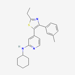 molecular formula C23H27N3S B14235465 N-Cyclohexyl-4-[2-ethyl-4-(3-methylphenyl)-1,3-thiazol-5-YL]-2-pyridylamine CAS No. 365429-40-9