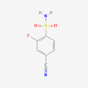 molecular formula C7H5FN2O2S B1423554 4-Cyano-2-fluorobenzene-1-sulfonamide CAS No. 918967-40-5