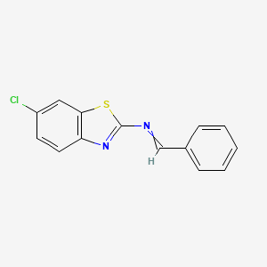 molecular formula C14H9ClN2S B14235603 N-(6-Chloro-1,3-benzothiazol-2-yl)-1-phenylmethanimine CAS No. 343928-51-8