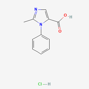 molecular formula C11H11ClN2O2 B1423563 2-methyl-1-phenyl-1H-imidazole-5-carboxylic acid hydrochloride CAS No. 1354950-55-2