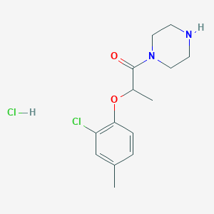 molecular formula C14H20Cl2N2O2 B1423564 2-(2-氯-4-甲基苯氧基)-1-(哌嗪-1-基)丙酮盐酸盐 CAS No. 1354951-44-2