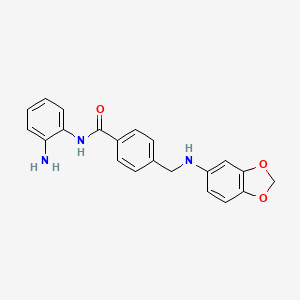 molecular formula C21H19N3O3 B14235656 Benzamide, N-(2-aminophenyl)-4-[(1,3-benzodioxol-5-ylamino)methyl]- CAS No. 503043-67-2