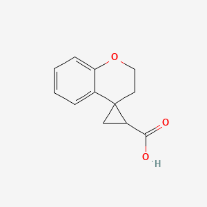 molecular formula C12H12O3 B1423567 2,3-Dihydrospiro[1-benzopyran-4,1'-cyclopropane]-3'-carboxylic acid CAS No. 1247429-55-5
