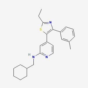 molecular formula C24H29N3S B14235701 N-(Cyclohexylmethyl)-4-[2-ethyl-4-(3-methylphenyl)-1,3-thiazol-5-YL]-2-pyridylamine CAS No. 365429-26-1