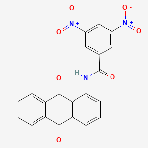 molecular formula C21H11N3O7 B14235707 Benzamide, N-(9,10-dihydro-9,10-dioxo-1-anthracenyl)-3,5-dinitro- CAS No. 544457-67-2