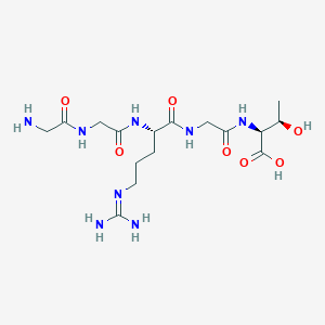 molecular formula C16H30N8O7 B14235748 Glycylglycyl-N~5~-(diaminomethylidene)-L-ornithylglycyl-L-threonine CAS No. 595560-88-6