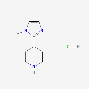 molecular formula C9H16ClN3 B1423580 4-(1-甲基咪唑-2-基)哌啶盐酸盐 CAS No. 1198420-89-1
