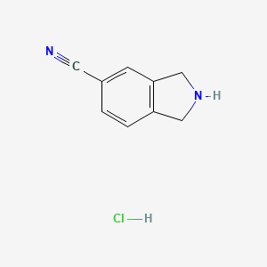 molecular formula C9H9ClN2 B1423583 异吲哚啉-5-腈盐酸盐 CAS No. 1159823-51-4