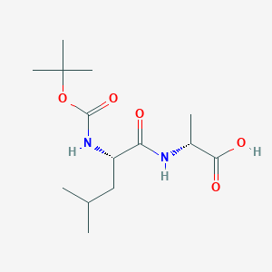 molecular formula C14H26N2O5 B14235852 D-Alanine, N-[(1,1-dimethylethoxy)carbonyl]-L-leucyl- CAS No. 374116-21-9
