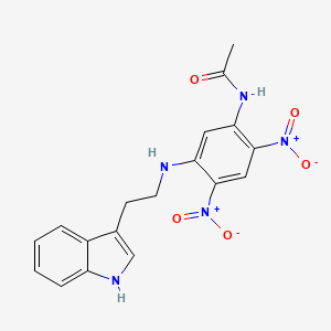molecular formula C18H17N5O5 B14235898 N-(5-{[2-(1H-Indol-3-yl)ethyl]amino}-2,4-dinitrophenyl)acetamide CAS No. 409361-15-5