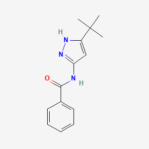 molecular formula C14H17N3O B14235899 Benzamide, N-[5-(1,1-dimethylethyl)-1H-pyrazol-3-yl]- CAS No. 560129-94-4
