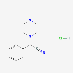 molecular formula C13H18ClN3 B1423595 (4-Methyl-piperazin-1-yl)-phenyl-acetonitrile hydrochloride CAS No. 108953-41-9