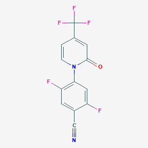 molecular formula C13H5F5N2O B14235965 Benzonitrile, 2,5-difluoro-4-[2-oxo-4-(trifluoromethyl)-1(2H)-pyridinyl]- CAS No. 390412-38-1