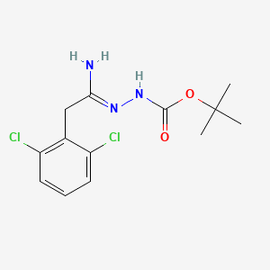 molecular formula C13H17Cl2N3O2 B1423604 2-Methyl-2-propanyl 2-[2-(2,6-dichlorophenyl)ethanimidoyl]hydrazinecarboxylate CAS No. 1053656-02-2