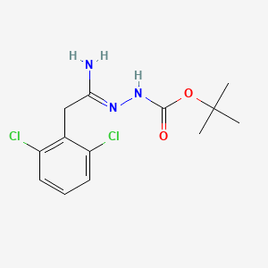 molecular formula C13H17Cl2N3O2 B1423604 N'-[1-Amino-2-(2,6-dichlorophenyl)ethylidene]hydrazinecarboxylic acid tert-butyl ester CAS No. 1053656-02-2