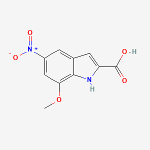 molecular formula C10H8N2O5 B1423607 7-methoxy-5-nitro-1H-indole-2-carboxylic acid CAS No. 1082041-82-4
