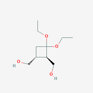 molecular formula C10H20O4 B142361 [(1R,2R)-3,3-diethoxy-2-(hydroxymethyl)cyclobutyl]methanol CAS No. 132294-22-5
