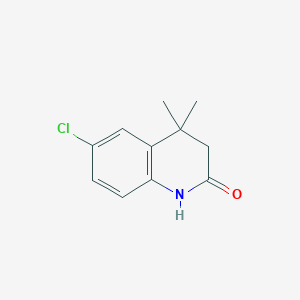 molecular formula C11H12ClNO B1423614 6-Chloro-4,4-dimethyl-3,4-dihydroquinolin-2(1H)-one CAS No. 266359-63-1