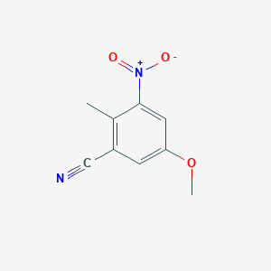 molecular formula C9H8N2O3 B1423619 5-甲氧基-2-甲基-3-硝基苯甲腈 CAS No. 1082040-58-1