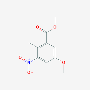 molecular formula C10H11NO5 B1423622 Methyl 5-methoxy-2-methyl-3-nitrobenzoate CAS No. 1082042-32-7