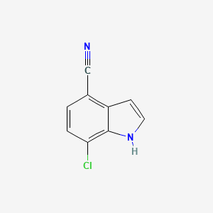 molecular formula C9H5ClN2 B1423623 7-chloro-1H-indole-4-carbonitrile CAS No. 1167056-48-5