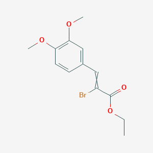 molecular formula C13H15BrO4 B14236250 Ethyl 2-bromo-3-(3,4-dimethoxyphenyl)prop-2-enoate CAS No. 552321-94-5