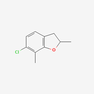 molecular formula C10H11ClO B1423626 6-Chloro-2,7-dimethyl-2,3-dihydro-1-benzofuran CAS No. 55289-13-9