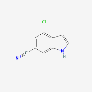 molecular formula C10H7ClN2 B1423632 4-Chloro-6-cyano-7-methyl-1H-indole CAS No. 1167056-04-3