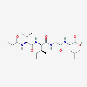 molecular formula C23H42N4O6 B14236373 N-Propanoyl-L-isoleucyl-L-isoleucylglycyl-L-leucine CAS No. 249935-06-6